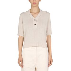 MARGARET HOWELL Women's Short Sleeve Knit Polo Women POWDER T-Shirts & Tops